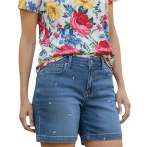 Seven7 Floral Embroidered Denim Shorts Women’s 14 Mid Rise Weekend Casual
HH
